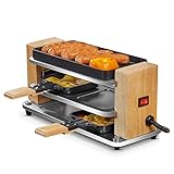 COKLAI Raclette Grill 2 Personen mit Antihaft beschichteter gestreifter...