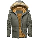 Übergangsjacke Herren Loose fit Winterjacke Fleece Gefüttert Winterparka Winter Parka...