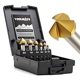 TOOLMAYS Kegelsenker Set HSS 6 tlg 90° Kegelsenker Satz Titan-Beschichtungen Ø...