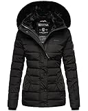 Navahoo Damen warme Winter Steppjacke mit Abnehmbarer Kunstfell-Kapuze Milianaa...