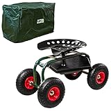 UPP Rollsitz Outdoor Deluxe - mit Schutzhülle | Gartenhocker,Gartensitz aus...