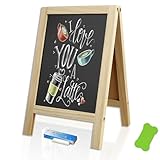 Kreidetafel Aufsteller, Schiefertafel zum Beschriften Kleine Kreidetafel mit Holzständern...