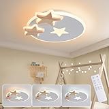YUEEU 34CM Led Deckenleuchte Schlafzimmer,Holz Kinderzimmer Lampe Decke Stern...