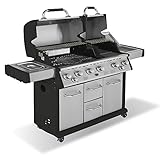 JUSTUS 6-Brenner Gasgrill Mars Pro mit Seitenbrenner und Backburner – Edelstahl...