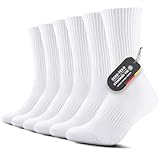 FALARY Sportsocken Herren 43-46 Weiß Baumwolle Socken Herren 43-46 Lange Tennissocken...