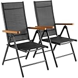 LIFERUN Gartenstühle Alu 2er Set, Gartenstuhl Hochlehner Klappbar mit 7-Fach...