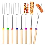 Grillspieße Teleskop Marshmallow, 8 Stück Roasting Sticks, Lagerfeuer Grillgabel,...