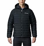 Columbia Powder Lite Hooded Jacket Steppjacke Mit Kapuze für Herren, Schwarz