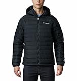 Columbia Powder Lite Hooded Jacket Steppjacke Mit Kapuze für Herren, Schwarz