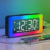 Wecker digital mit 2 Wecker Laut für Tiefschläfer mit Licht,Timer,8 White...