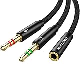 SUCESO Audio Splitter Y Adapter 3.5mm Buchse auf Doppel 3.5 mm Klinkenstecker...