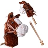 TE-Trend Steckenpferd Kinder Stockpferd Hobby Horse Steckpferd 2-teilig 96 cm...
