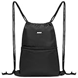 WANDF Rucksack mit Kordelzug Turnbeutel Sportbeutel Gym Bag Mit Aussentasche Verstellbar...