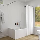 Sealskin Easy Roll Duschvorhangstange, Komplett-Set inkl. Duschstange, Deckenbefestigung...