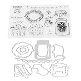 Transparentes Stempelset für Weihnachten, transparenter DIY-Stempel, 15,5 x 20,4 cm...