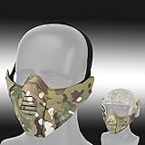 Airsoft Mesh Maske, Taktische Sicherheit Schutz, Gesichtsmaske Mit Schutzbrille,...
