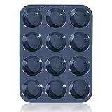 SUPER KITCHEN Große Muffinform aus Silikon für 12 Muffins, Antihaft...