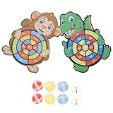 PRETYZOOM 2 Sätze Dartspiel Klettball Spielset mit Cartoon Dartboards Crocodile Monkey...