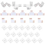 LED Strip Verbinder 4 Polig, Lötfreier LED Licht Anschluss L Form LED Leuchten...