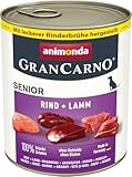 animonda GranCarno Senior Rind + Lamm (6 x 800 g), Hunde Nassfutter für ältere...