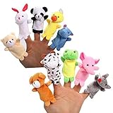 thematys 10er Set Plüsch Fingerpuppen - Tierfiguren Spielzeug für Kinder &...