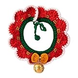 Weihnachts Katzen Halstuch - Festliches Zubehör Für Kätzchen Kostüme,Gestrickter...