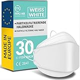 FiRiO® 30x FFP2 Maske Weiß [MADE IN EUROPE] - FFP2 Maske Fischform CE zertifiziert aus...