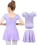 MYSSUCI Ballettkleidung Mädchen Ballettkleid Kinder Kurzarm Baumwolle...