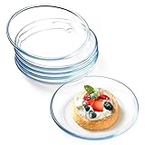 NUTRIUPS 6er Set 17.8cm Glasteller, Klarglas Teller, 6er Set Gehärtetes Glas,...