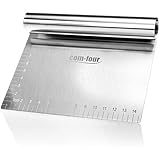 COM-FOUR® Premium Teigspatel, Teigabstecher aus Edelstahl, Teigschneider mit...