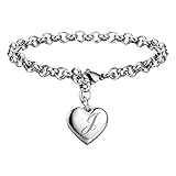 Generisch Bracelet Silberarmband Freundin Pärchen Bettelarmband Kette Amethyst Bracelet...
