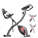 Amazon Brand - Eono Heimtrainer Fahrrad klappbar, Fitnessbikes mit Rückenlehne,...