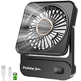 Ajgvq Tischventilator, USB Ventilator Akku von 12h Akkulaufzeit, Mini Ventilator...