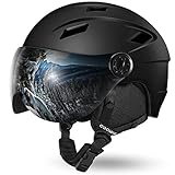 Odoland Erwachsene Skihelm Skihelm mit Visier, Leichter Race-Helm mit Helmvisier...