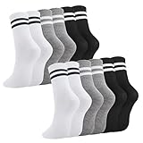 Utensilsto 6 Paare Socken Herren Damen, 38-43 Sportsocken Tennissocken Streifen Socken...