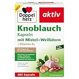 Doppelherz Knoblauch Kapseln – mit Mistel + Weißdorn + Vitamin B1 – 480 Kapseln