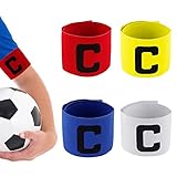 4 STK Kapitänsbinde Fußball Armbinde Erwachsene Junior Verstellbare Captain Armband...