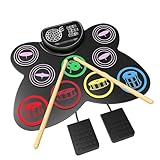 Elektronisches Schlagzeug, 9 Drum-Übungspads mit Kopfhöreranschluss,...