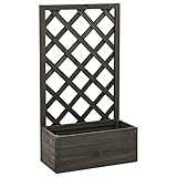 Garten-Spalier mit Blumenkasten Grau 50x25x90 cm Tannenholz,Heim & Garten,Rasen &...
