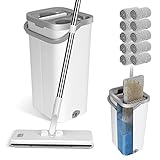 Masthome Bodenwischer Set mit Eimer,Flacher Wischmopp und Putzeimer...