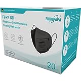 EUROPAPA® 20x FFP2 Schwarz Maske Atemschutzmaske 5-Lagen Staubschutzmasken...