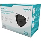 EUROPAPA® 20x FFP2 Schwarz Maske Atemschutzmaske 5-Lagen Staubschutzmasken hygienisch...