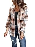 LACOZY Damen Flanell Kariert Shirts Hoodies Langarm Oversized Buffalo Plaid...
