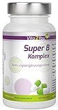 Super B Komplex - 120 Kapseln - Hochdosiert - Vitamin B1, B2, B3, B4, B5, B6, B7, B8, B9,...