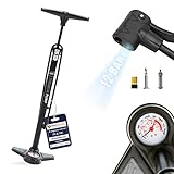 DANSI Fahrradpumpe I Standluftpumpe passend für alle gängigen Ventile...