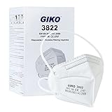 GIKO FFP2 Maske 50 stück weiß FFP2 Masken Kopfband CE Zertifiziert 5 Schutzschichten...