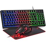 Rewurnth Gaming Tastatur und Maus Set, QWERTZ DE Layout, 75% TKL, RGB...