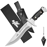 sukudon Outdoor Messer, Jagdmesser,Großes Survival Messer mit Holster Messerschärfer mit...