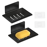 ZSMJAER 2 Stück Selbstklebende Seifenhalter, Seifenablage mit Abfluss,...