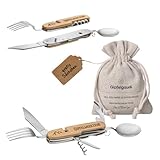Gipfelgaudi All-in-One Camping Besteck: ideal zum Wandern, Picknick & mehr I Plastikfreies...